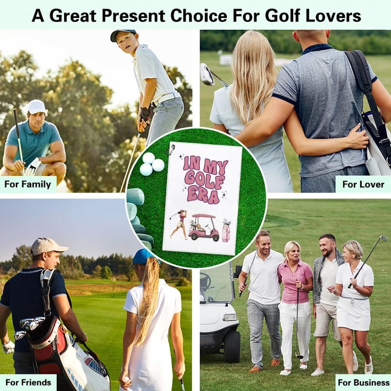 Msticey Pink Printed Microfiber Golf Towel with Clip, Funny Golf Gifts for Her, Mom, Girlfriend, Mother's Day, Birthday Gifts, Women's Golf Accessories - Image 5